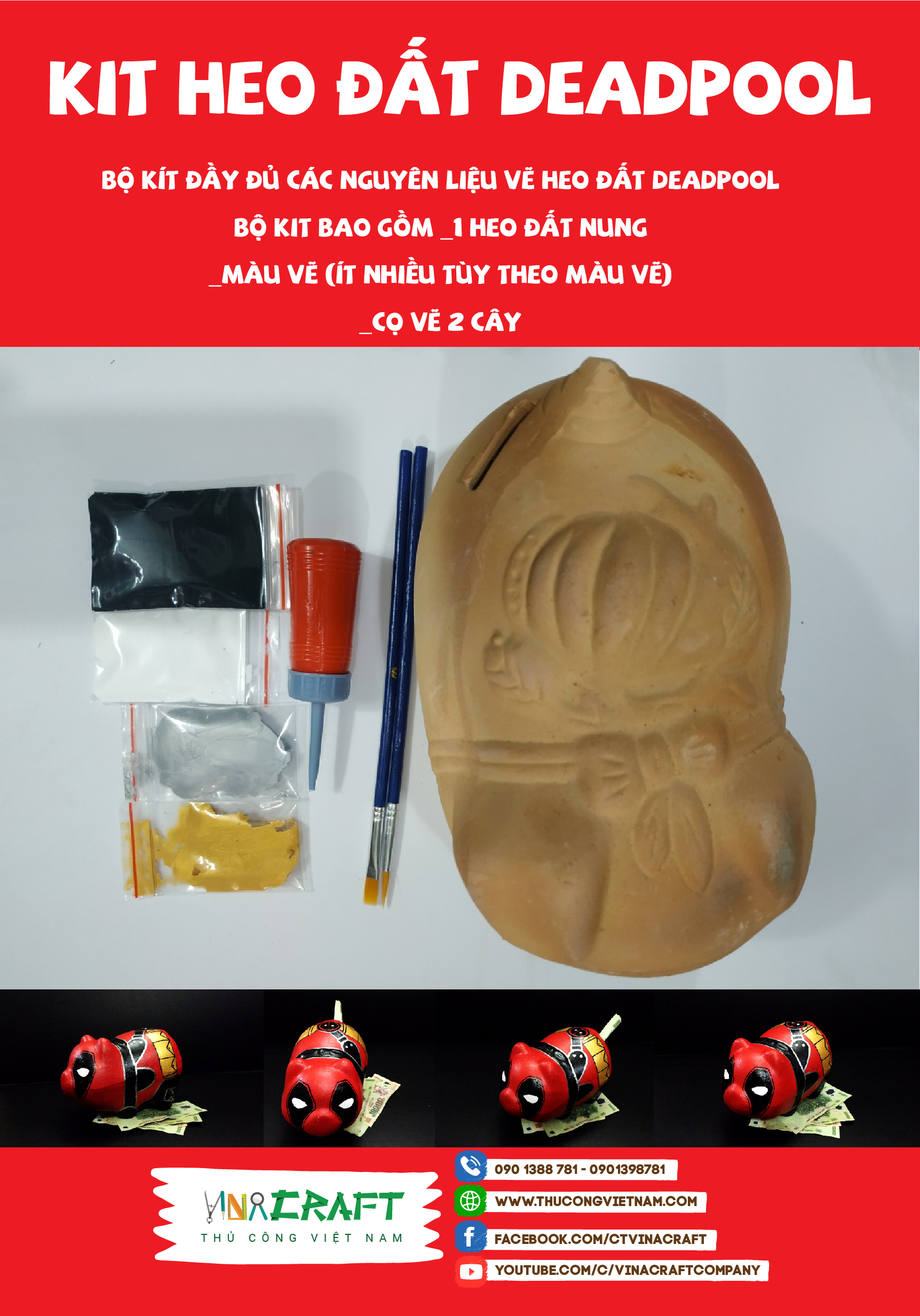 Kit heo đất Deadpool